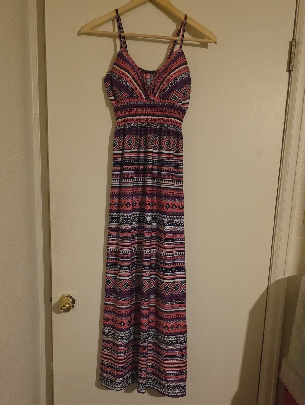 Aztec Pattern Maxi Dress - Spaghetti strap Summer Dress